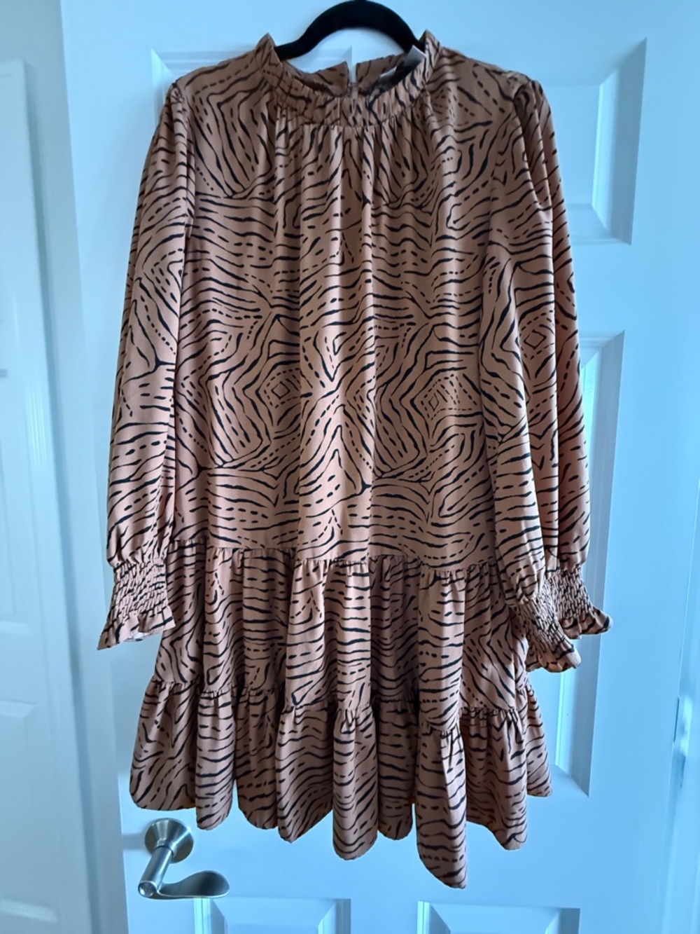 Nine West Tan & Black Zebra-Print Mini Dress